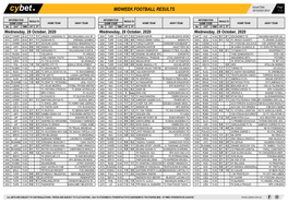 Midweek Football Results Midweek Football