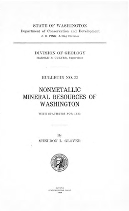 Nonmetallic Mineral Resources of Washington