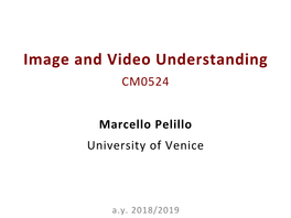 Image and Video Understanding CM0524