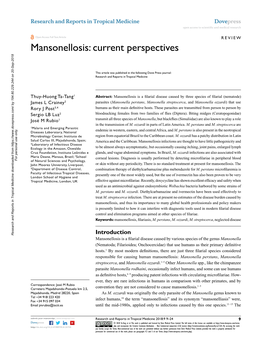 Mansonellosis: Current Perspectives