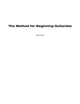 Beginner Guitar Method Book