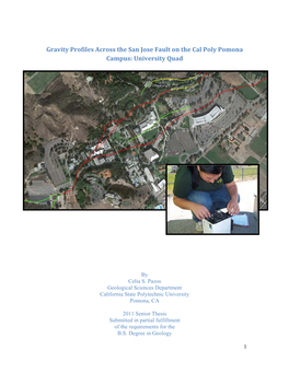 Gravity Profiles Across the San Jose Fault on the Cal Poly Pomona Campus: University Quad