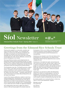 Síol Newsletter Edmund Rice Schools Trust • Spring 2016 • Issue 11
