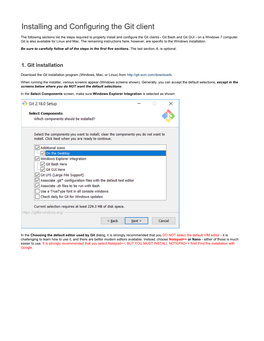 Installing and Configuring the Git Client