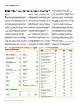 Can Value Take Momentum's Mantle?