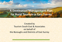 A Destination Management Plan for Rural Tourism in East Surrey