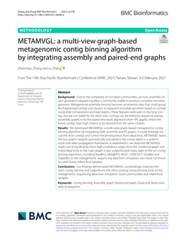 View Graph‑Based Metagenomic Contig Binning Algorithm by Integrating Assembly and Paired‑End Graphs