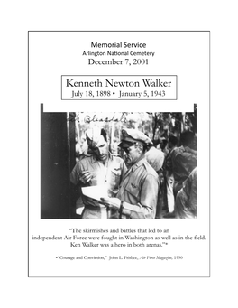 Kenneth Newton Walker July 18, 1898 • January 5, 1943