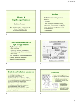 Chapter 4 High Energy Machines Outline General Considerations For