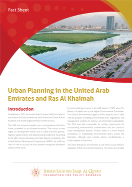 Urban Planning in the United Arab Emirates and Ras Al Khaimah
