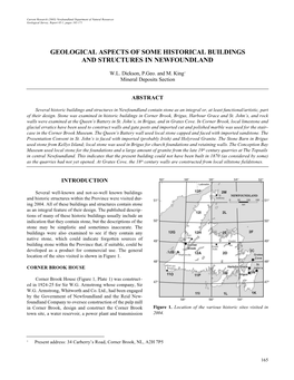 Geological Aspects of Some Historical Buildings and Structures in Newfoundland