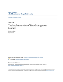 The Implementation of Time Management Solution