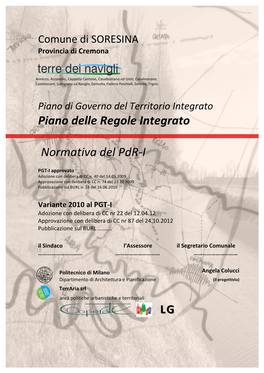 Piano Delle Regole Integrato Normativa Del Pdr-‐I