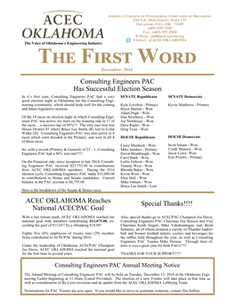 The First Word, December, 2016