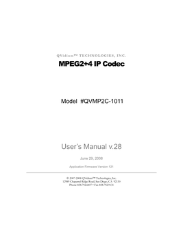 MPEG2+4 Codec Manual-V28.Pdf