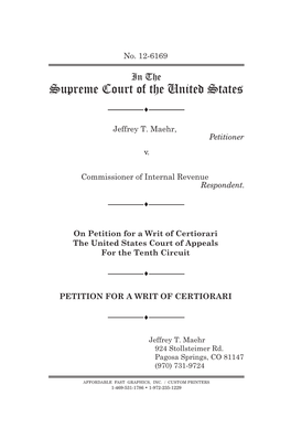 Jeffrey-T-Maehr-V-IRS-Supreme Court