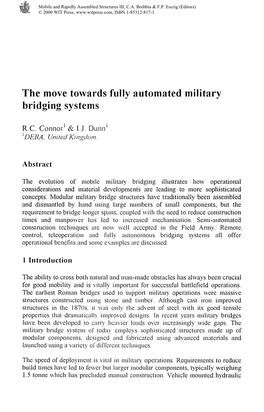 The Move Towards Fully Automated Military Bridging Systems R.C