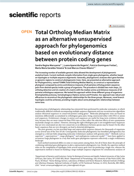 Total Ortholog Median Matrix As an Alternative Unsupervised Approach