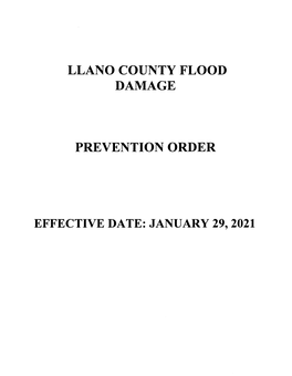 Llano County Flood Damage Prevention Order