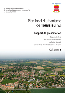 Plan Local D'urbanisme De Toussieu (69)