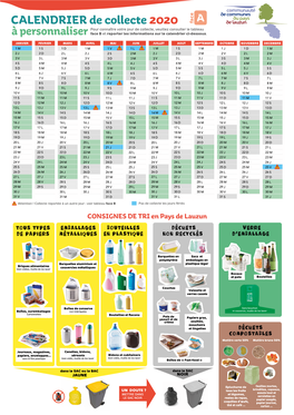 CALENDRIER De Collecte 2020