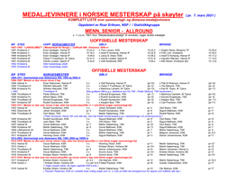 Medaljevinnere NM Menn Senior Med Distansemedaljer.Pdf