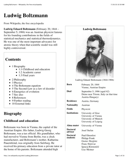 Ludwig Boltzmann - Wikipedia, the Free Encyclopedia 7/19/10 10:39 AM