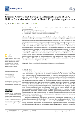 Thermal Analysis and Testing of Different Designs of Lab6 Hollow Cathodes to Be Used in Electric Propulsion Applications