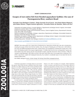 Escapes of Non-Native Fish from Flooded Aquaculture Facilities: the Case of Paranapanema River, Southern Brazil