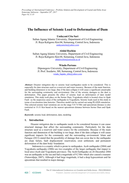 The Influence of Seismic Load to Deformation of Dam