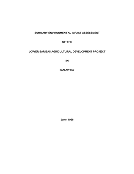 Summary Environmental Impact Assessment of The