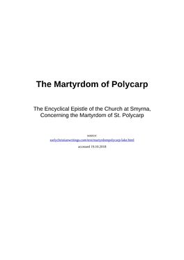 The Martyrdom of Polycarp