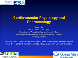 Cardiovascular Physiology and Pharmacology