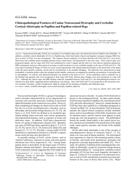 Clinicopathological Features of Canine Neuroaxonal Dystrophy and Cerebellar Cortical Abiotrophy in Papillon and Papillon-Related Dogs