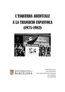 L'esquerra Abertzale a La Transició Espanyola (1975