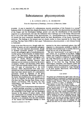 Subcutaneous Phycomycetosis