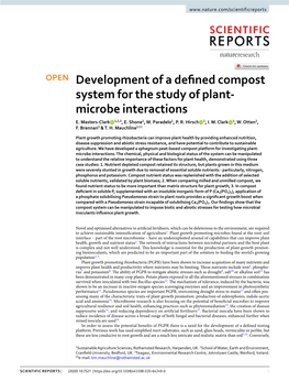 Development of a Defined Compost System for the Study of Plant