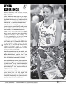 WNBA EXPERIENCE Nebraska Players Have Made an Impact in Recent Years in the WNBA