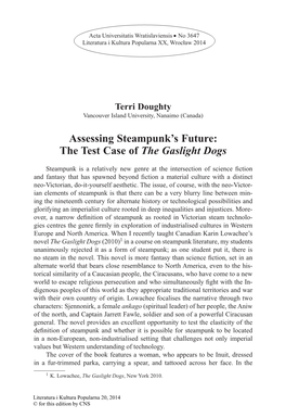 Assessing Steampunk's Future: the Test Case of the Gaslight Dogs