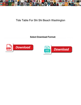 Tide Table for Shi Shi Beach Washington