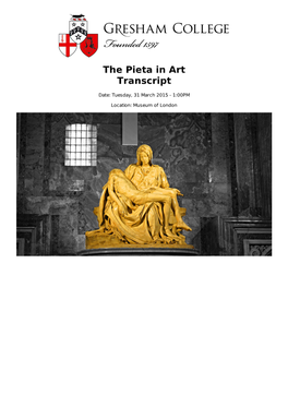 The Pieta in Art Transcript