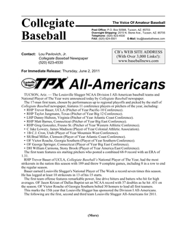 Collegiate Baseball Newspaper (With Over 3,000 Links!): (520) 623-4530