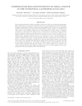 Temperature-Related Diversity of Shell Colour in the Intertidal Gastropod Batillaria