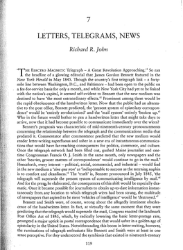 Letters, Telegrams, News