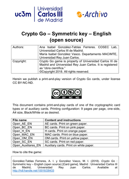 Symmetric Key – English (Open Source)