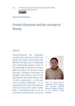 Pseudo-Dionysius and the Concept of Beauty