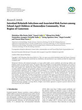 Intestinal Helminth Infections and Associated Risk Factors Among School-Aged Children of Bamendjou Community, West Region of Cameroon