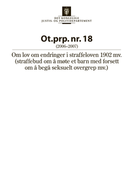 Ot.Prp. Nr. 18 (2006-2007)