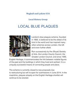 Blue Plaques