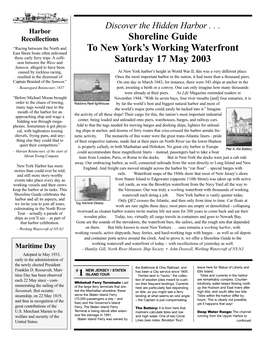 Shoreline Guide to New York's Working Waterfront Saturday 17